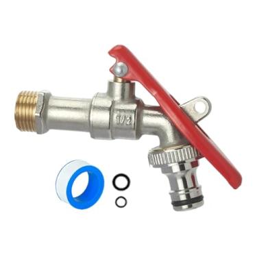 Imagem de Dualoai Portão de Jardim de Latão com Trava para Instalação Externa para Casa, Garagem, Jardim, Acessórios para Gramado, Conexão Rápida 20mm, Tamanho real