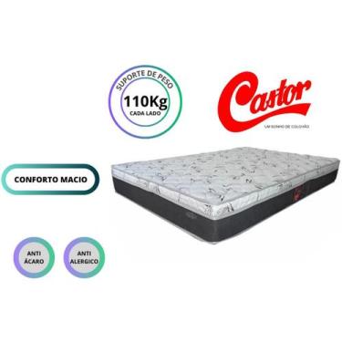 Imagem de Colchão Casal Viúva Castor Class 128x188x25 - (Largura menor que o pad