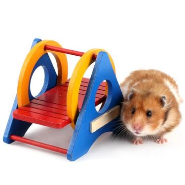 Imagem de Brinquedos de enriquecimento de hamster – Acessórios de gaiola de madeira natural para porquinho-da-índia para gerbilo sírio e anão, rato, chinchila