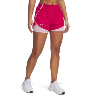 Imagem de Shorts de Corrida 2 em 1 Under Armour Fly By Feminino, Roxo, M