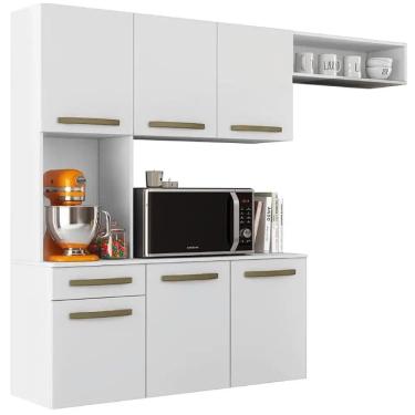 Imagem de Cozinha Suspensa Belissima 6 Portas 1 Gaveta Fiorello Cor Branco