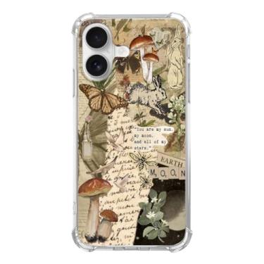 Imagem de Mofreore Capa de telefone Nature Aesthetic Cottagecore compatível com iPhone 17, capa de telefone de arte de scrapbook para iPhone 17, capa de telefone bumper TPU