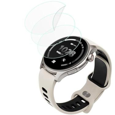 Imagem de Futanwei Protetor de tela para smartwatch Cubitt Aura de 1,4 polegadas [pacote com 3] Película PET transparente HD [anti-impressões digitais] [antiarranhões] [sem bolhas] compatível com o monitor de