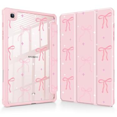 Imagem de Tuiklol Para Samsung Galaxy Tab S6 Lite 10,4 polegadas 2024 2022 2020, Buit in S Pen Suporte com capa protetora à prova de choque, capa traseira transparente transparente despertar/hibernar, laços