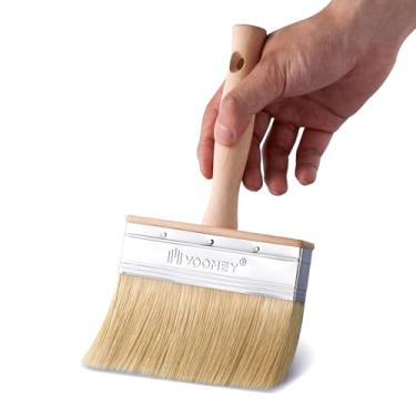 Imagem de Voomey Pincel para manchas de 12 cm, aplicador de manchas, pincel de pintura de deck feito de arame de cerdas sintéticas, ferramenta de coloração para móveis de madeira, portas de madeira, cercas, etc