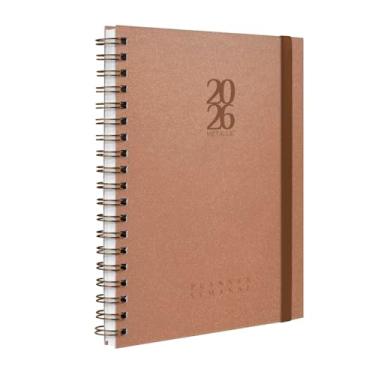 Imagem de Agenda Planner Semanal Plus 2026 Solid Glitter Metallic Capuccino