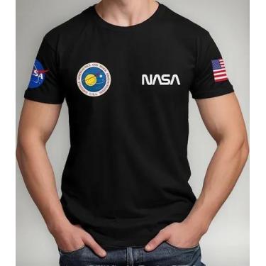 Imagem de Camiseta Camisa Adulto Feminina Masculina Algodão Astronauta NASAA Ast