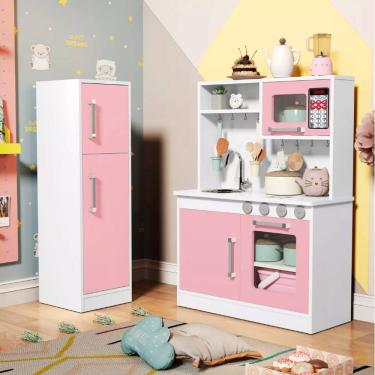 Imagem de Cozinha Infantil Valentina Com Geladeira 100% MDF Fogão e Pia