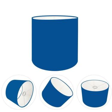 Imagem de Cúpula Abajur E Luminária Cilíndrica Vivare Cp-7005 ø18x18cm - Bocal Nacional Azul-marinho