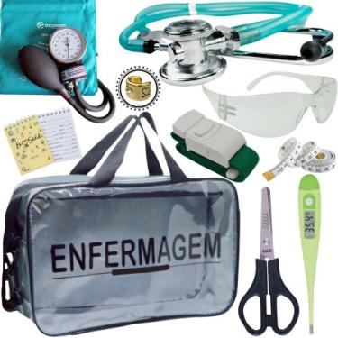 Imagem de Kit Enfermagem Aparelho De Pressão Pamed Completo - Love Saude, VERDE 