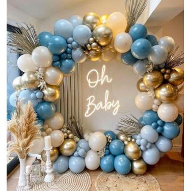 Imagem de Kit Balloon Arch IHEPYQ Dusty Blue com 167 unidades para festa masculi