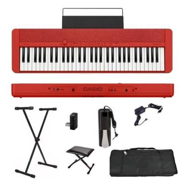 Imagem de Teclado Casio Casiotone CT-S1 61 teclas Bluetooth Vermelho + Suporte +