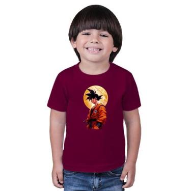 Imagem de Blusa de manga infantil Estampado Dragon Ball - marcelo, Vinho, 4