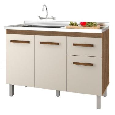 Imagem de Balcao Para Pia 3P 1G 120 cm Anita Mobbs - Moblis Móveis, Savana Off W