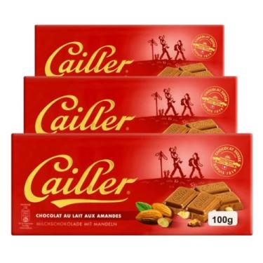 Imagem de Chocolate Suíço Cailler Ao Leite Com Amêndoas 3 Barras 100g