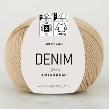 Imagem de Jeans Amigurumi Fio Arte 55% Algodão 45% Poliacrílico 50 g 174 m Macio Suave Esporte Fino (2) Para Crochê, Tricô, Cobertores de Tricô, Roupas de Bebê Mais Cores (Bege Claro, Pacote 1)