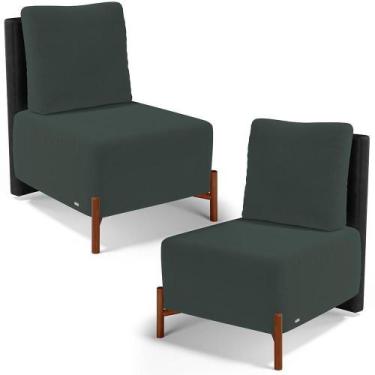 Imagem de Kit 2 Poltronas Decorativas Sala Estar Living Hungria L02 material sin