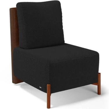 Imagem de Poltrona Decorativa Living Pés Madeira Hungria L02 material sintético 