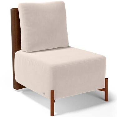 Imagem de Poltrona Decorativa Living Pés Madeira Hungria L02 material sintético 