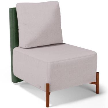 Imagem de Poltrona Decorativa Living Pés Madeira Hungria L02 material sintético 