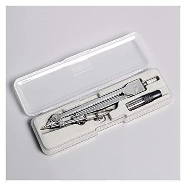 Imagem de Bússola matemática bússola matemática design de desenho profissional estudante papelaria exame ferramenta de desenho de engenharia conjunto de bússola bússola de metal para geometria (tamanho: B)