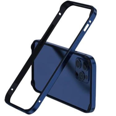 Imagem de Capa Case Bumper Com Borda de Metal Premium Proteção Antiqueda [Mantém o Design do iPhone] Para iPhone 15 Pro Max (Titânio Azul)
