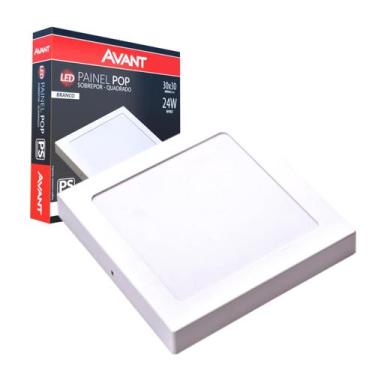 Imagem de Plafon de led 24w quadrado 6500k bivolt 30x30cm sobrepor avant