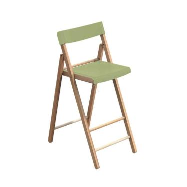 Imagem de Banqueta Dobrável Alta com Encosto Tramontina Potenza Salvia Madeira Tauari Natural