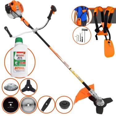 Imagem de Aparador de Grama Profissional À Gasolina Vulcan VR520H 52cc 2,5HP 10.000rpm Roçadeira Multifuncional Lateral Com 6 Opções de Cortes + ÓLEO STIHL 2T