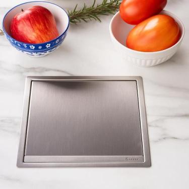 Imagem de Lixeira Quadrada Embutida Aço Inox 5L Cozinha Gourmet Cozix