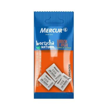 Imagem de Borracha Mercur Record 60 Branca, Azul e Rosa 3 Unidades