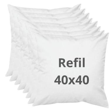 Imagem de Kit: 8 Almofadas de enchimento - refil 40x40cm 100% fibra - antialérgi