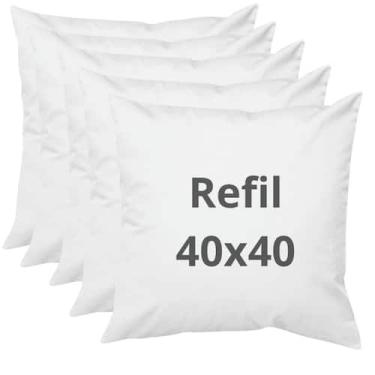 Imagem de Kit: 5 Almofadas de enchimento - refil 40x40cm 100% fibra - antialérgi