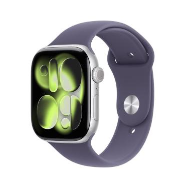 Imagem de Apple Watch Series 11 GPS+ Cellular 46mm Prateado Pulseira P/M Esportiva Roxo-Névoa