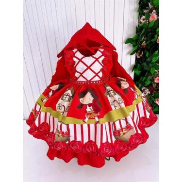Imagem de Vestido Princesa Belli Chapeuzinho Vermelho com Laço e Forro Confortáv