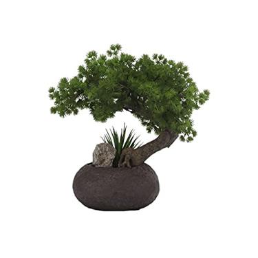 Imagem de Ornamentos Novo Chinês Simulação Agulha Pinheiro Vaso Planta Verde Mobiliário Bonsai Decoração de Casa Ornamentos Decorativos
