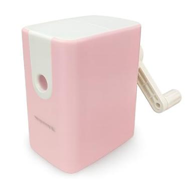 Imagem de Apontador com Manivela Manual de Mesa Depósito Grande para Escritório Escola e Casa Professores Alunos Alta Precisão e Durabilidade (Rosa)