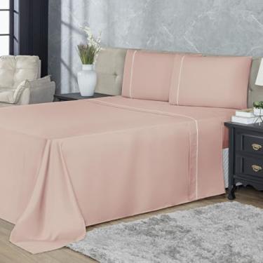 Imagem de Jogo De Lençol 3 Peças 600 Fios Egípcios Ponto Palito Casal Queen(BEGE,QUEEN)