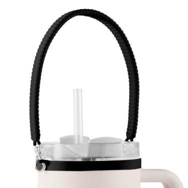 Imagem de Acessório de alça de garrafa de água para Stanley, suporte de garrafa de água de silicone com alça de suporte portátil para garrafa de água na parte superior, acessórios de cordão para a maioria dos