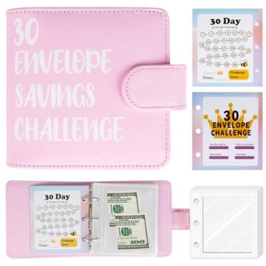 Imagem de Fichário de desafio de economia de dinheiro com 30 envelopes tamanho mini - Economize $465, $1000 em 1 mês | Kit de orçamento para iniciantes com envelopes de dinheiro e rastreador, livro de