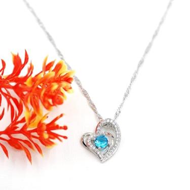 Imagem de Colar feminino com pingente de coração banhado a platina zircônia cúbica para mãe, esposa, amiga Y1902, Standard, Latão Zircônia cúbica, Sem Pedra Preciosa