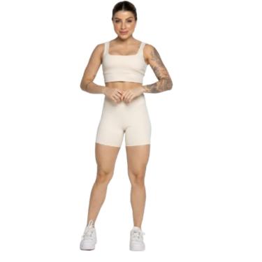 Imagem de Conjunto Top Alça Grossa e Short Smart Serra e Mar Alta Compressão Academia Moda Fitness Musculação-Feminino