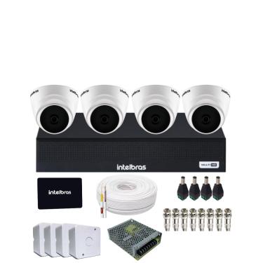 Imagem de Kit Intelbras 4 Câmeras Vhl 1120d Ir 20m, Dvr 4 Canais 1104-c Ssd 512gb