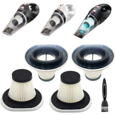 Imagem de Pacote com 4 filtros de substituição Hepa compatíveis com ThisWorx TWC-01 modelo relacionado, filtros para aspirador portátil Auto Joe ATJ- V501 com cabo, filtros laváveis e reutilizáveis. (Apenas