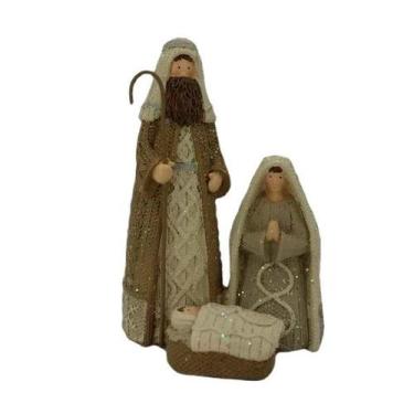 Imagem de Estátuas do Presépio Estatuetas de resina da Sagrada Família de 18 cm 