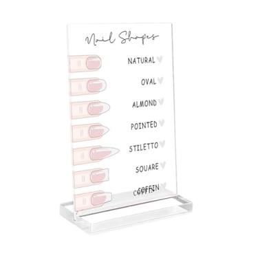 Imagem de MotiveTech Painel de acrílico de 2mm para exibição de nail art com base. Versátil e charmoso, ideal para exibir suas unhas. Perfeito para manicures e como, Claro