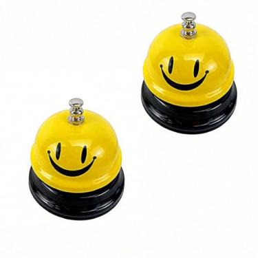 Imagem de Bestac Campainha de chamada de serviço para hospitalidade e instituições: Campainha de mesa durável para recepção, cozinhas e balcões. (amarelo, pacote com 2)