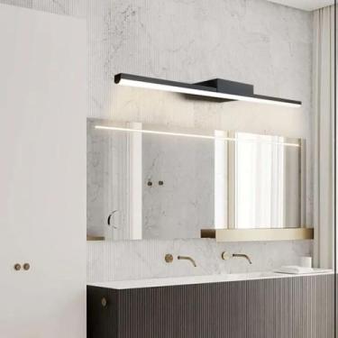Imagem de Luz de espelho LED banheiro à prova d'água lâmpada de parede moderna alumínio longas luzes de parede luz de maquiagem banheiro iluminação de parede para sala de estar penteadeira quarto (luz neutra