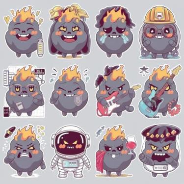 Imagem de Adesivo Kawaii Fofo para Crianças Decoração de Quarto e Caderno Artes Vetoriais Emojis Animais e Frutas 50x50cm