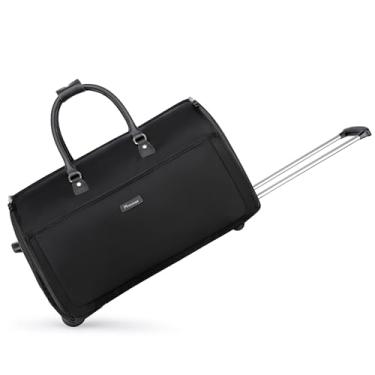 Imagem de Modoker Bolsas de roupa com rodinhas, bolsa de viagem grande com rodas, bolsa de bagagem 3 em 1 para mulheres, homens, viagens de negócios, fim de semana, 58,4 cm - Preto, Viagem de negócios